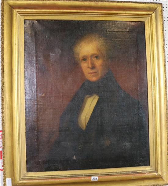 Gilt framed portrait of a gentleman, oil on canvas